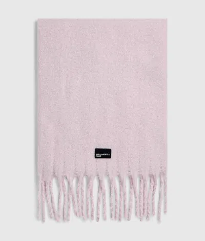 Kl Jeans Fluffy Fringed Scarf In Neige Lilas