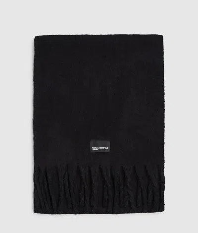 Kl Jeans Fluffy Scarf In Black