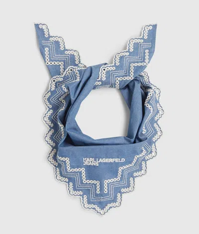 Kl Jeans Foulard Bandana Triangle En Denim In Blue