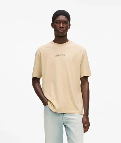 Kl Jeans Frame Logo Regular T-shirt In Sand