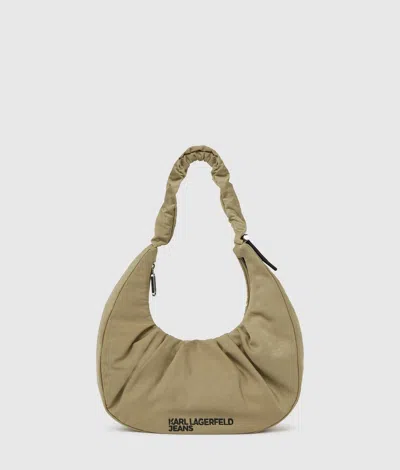 Kl Jeans Gathered Hobo Bag In Brown