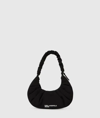Kl Jeans Gathered Small Hobo Bag In Black