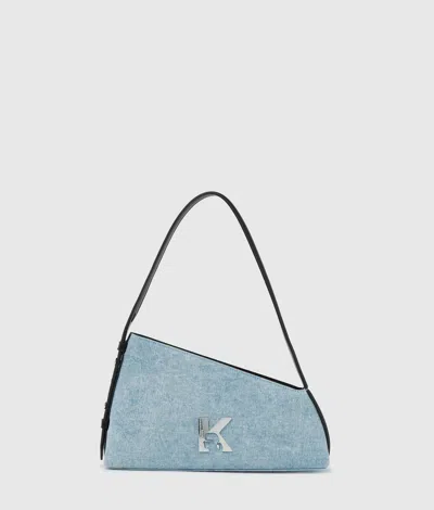 Kl Jeans Geo Denim Shoulder Bag In Blue