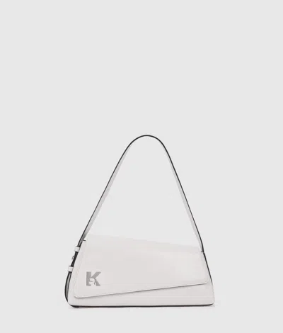 Kl Jeans Geo High-shine Flap Bag In White