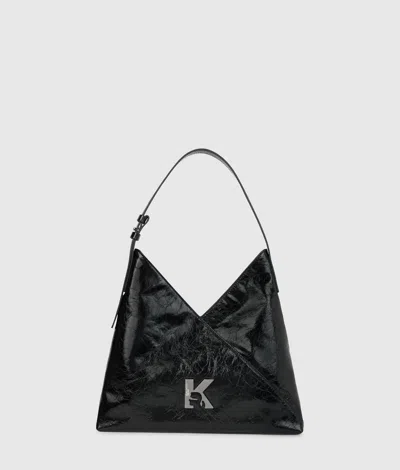 Kl Jeans Geo High-shine Tote Bag In Black