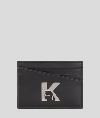 Kl Jeans Geo Leather Cardholder In Black