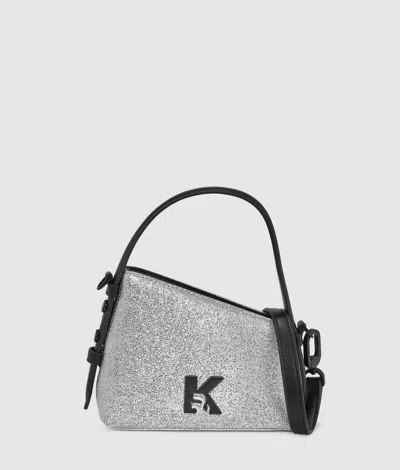 Kl Jeans Geo Shiny Mini Top Handle Bag In Silver