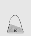 Kl Jeans Geo Shiny Shoulder Bag In Silver