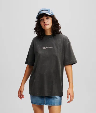 Kl Jeans Glitter Logo T-shirt In Black