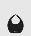 Kl Jeans Glossy Nylon Shoulder Bag In Black