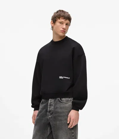 Kl Jeans Gradient Logo Boxy Sweatshirt In Black
