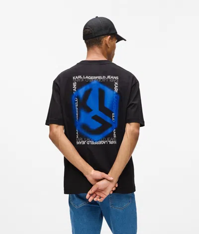 Kl Jeans Graffiti Monogram T-shirt In Black