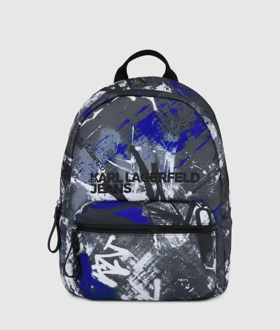 Kl Jeans Graffiti Print Backpack