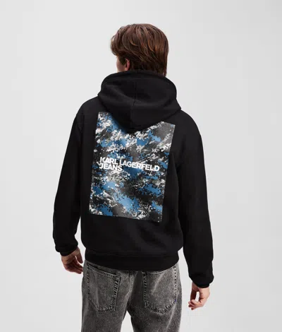 Kl Jeans Graphic Hoodie In Black