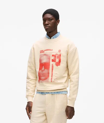Kl Jeans Graphic Karl Print Sweatshirt In Gray