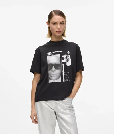 Kl Jeans Graphic Karl Print T-shirt In Black