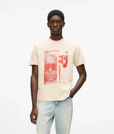 Kl Jeans Graphic Karl Print T-shirt In Gray
