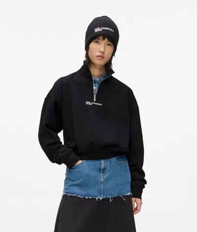 Kl Jeans Half-zip Sweatshirt In Black