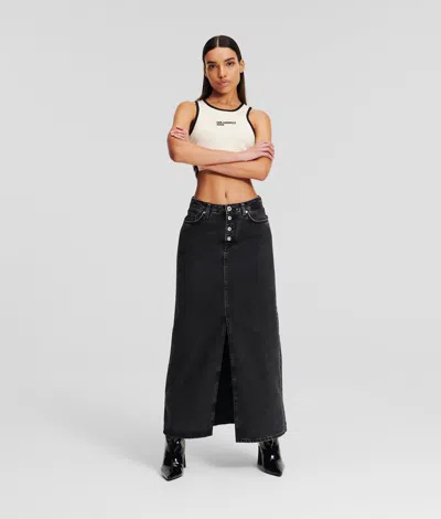 Kl Jeans High-rise Denim Maxi Skirt