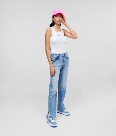 Kl Jeans High-rise Straight Jeans With Split Hem
