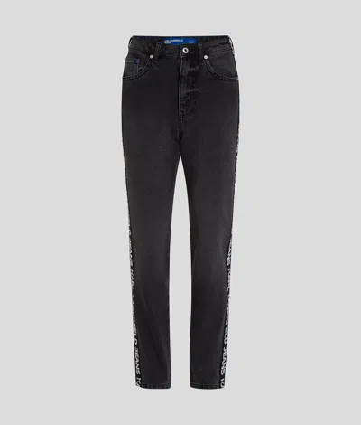 Kl Jeans High Rise Tapered Jeans In Black