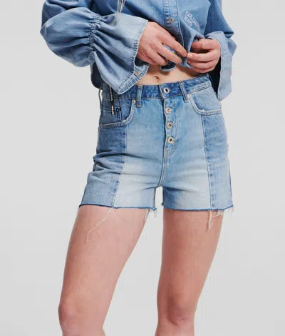 Kl Jeans High-waisted Block Denim Shorts