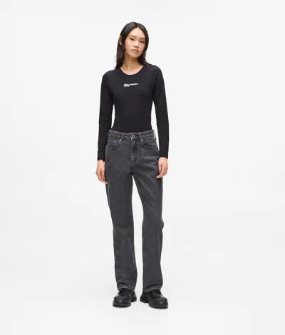 Kl Jeans High-rise Straight Jeans In Black