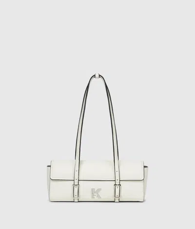 Kl Jeans K Logo Elongated Shoulder Bag In Off White