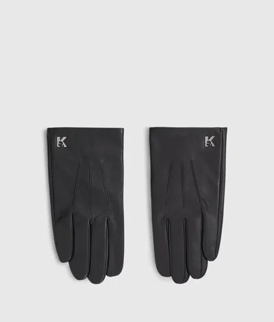 Kl Jeans K Logo Leather Gloves