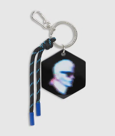 Kl Jeans Karl Graphic Keychain In Black