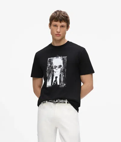 Kl Jeans Karl Portrait T-shirt In Black