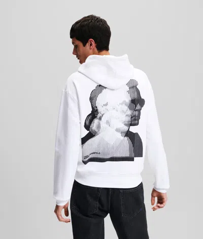Kl Jeans Karl Print Hoodie In White