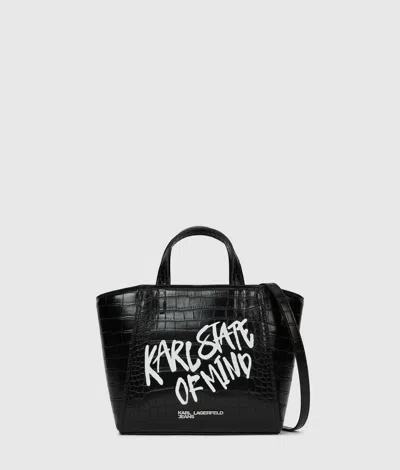 Kl Jeans Karl Quote Mini Tote Bag In Black