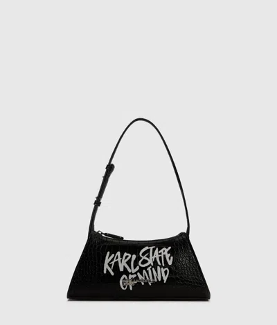 Kl Jeans Karl Quote Small Shoulder Bag In Black