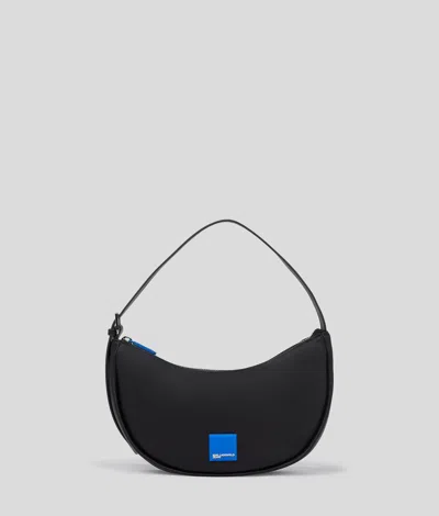 Kl Jeans Klj Box Logo Half-moon Shoulder Bag In Black