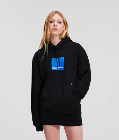 Kl Jeans Klj Box Logo Hoodie In Black