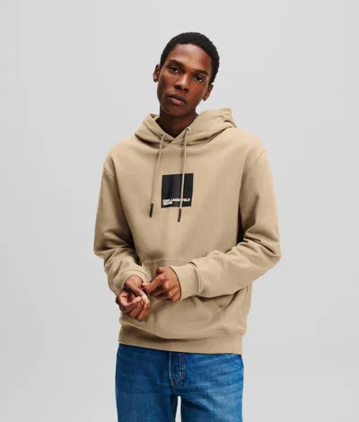 Kl Jeans Klj Box Logo Hoodie In Sand