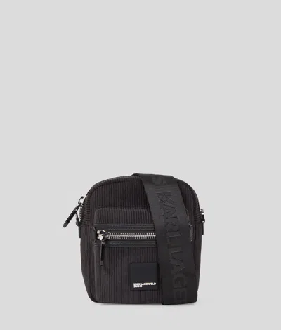 Kl Jeans Klj Corduroy Box Logo Crossbody Bag In Black
