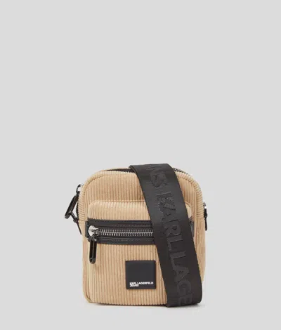 Kl Jeans Klj Corduroy Box Logo Crossbody Bag In Brown