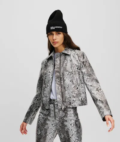 Kl Jeans Klj Faux-leather Snake-print Jacket