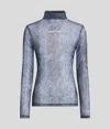 Kl Jeans Klj Snake-print Long-sleeved Mesh Top