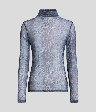 Kl Jeans Klj Snake-print Long-sleeved Mesh Top