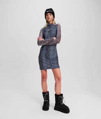 Kl Jeans Klj Snake-print Mesh Dress