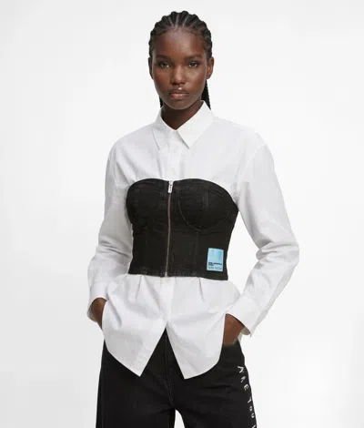 Kl Jeans Klj X Pietro Terzini Denim Bandeau Top In White