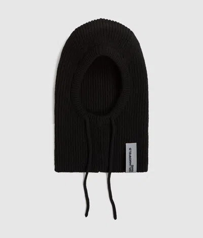 Kl Jeans Knitted Balaclava In Black