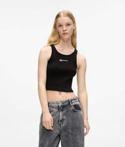 Kl Jeans Knitted Tank Top In Black