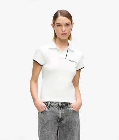 Kl Jeans Koszulka Polo Z Kontrastowymi Lamówkami In White
