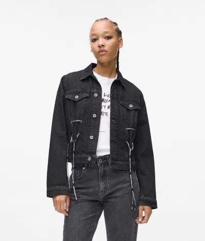 Kl Jeans Lace-up Denim Jacket