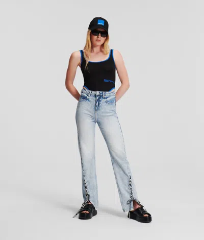 Kl Jeans Lace-up High-rise Straight Jeans