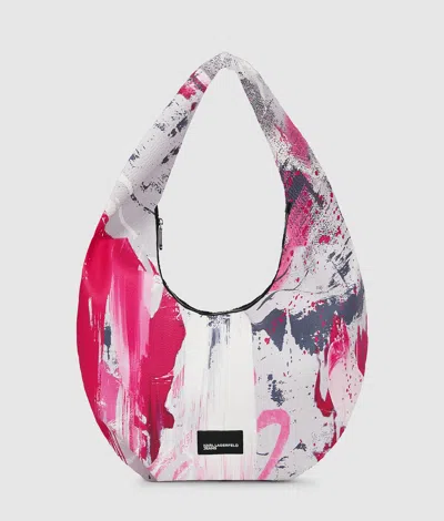 Kl Jeans Large Painters Print Hobo Bag